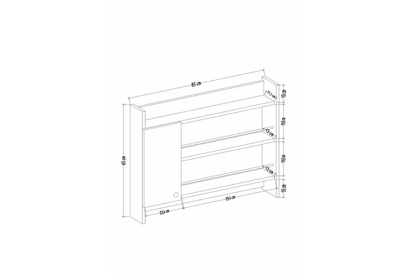 Nivillac Krydderhylle 85x15 cm - Grå - Oppbevaring - Hyller - Oppbevaringshylle - Krydderhylle & krydderstativ