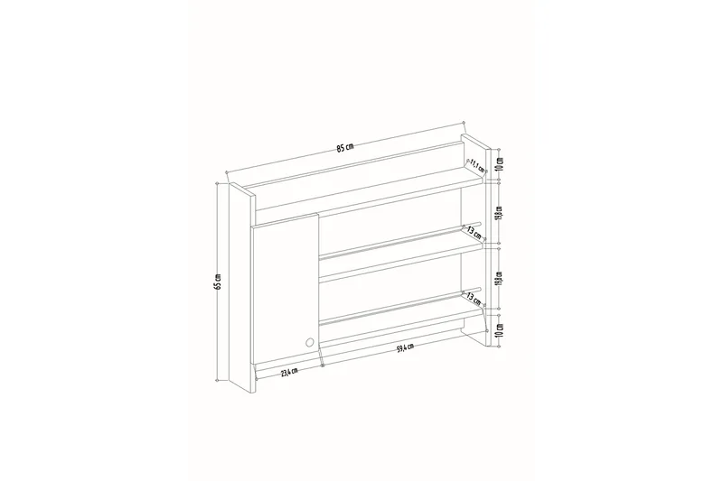 Nivillac Krydderhylle 85x15 cm - Grå - Oppbevaring - Hyller - Oppbevaringshylle - Krydderhylle & krydderstativ