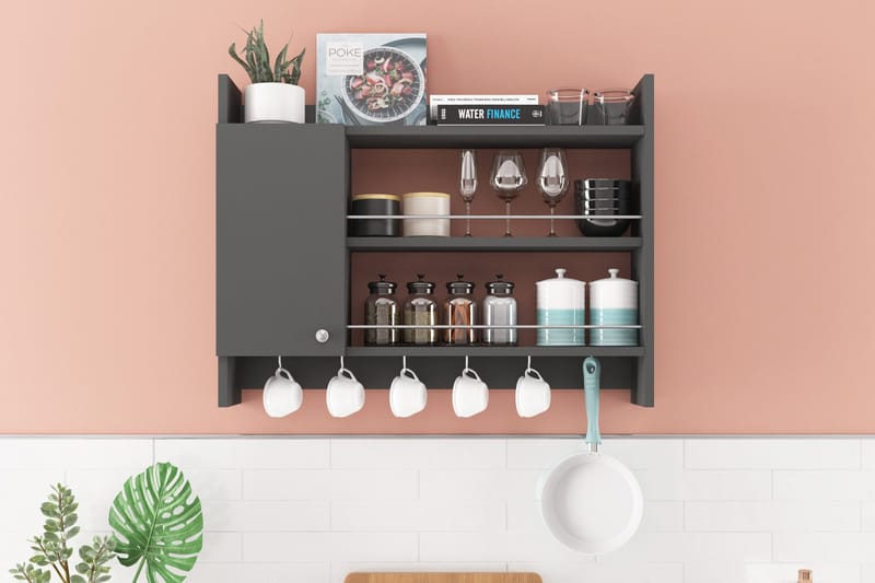 Nivillac Krydderhylle 85x15 cm, Grå