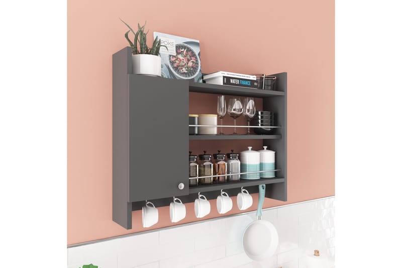 Nivillac Krydderhylle 85x15 cm - Grå - Oppbevaring - Hyller - Oppbevaringshylle - Krydderhylle & krydderstativ