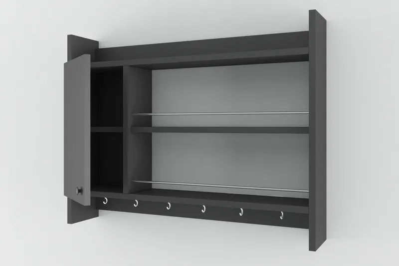 Nivillac Krydderhylle 85x15 cm - Grå - Oppbevaring - Hyller - Oppbevaringshylle - Krydderhylle & krydderstativ