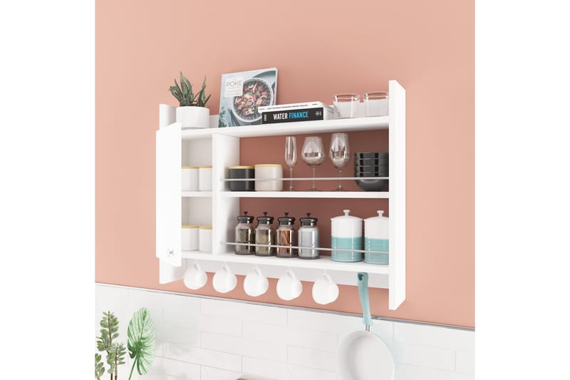 Nivillac Krydderhylle 85x15 cm - Hvit - Oppbevaring - Hyller - Oppbevaringshylle - Krydderhylle & krydderstativ
