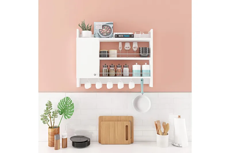 Nivillac Krydderhylle 85x15 cm - Hvit - Oppbevaring - Hyller - Oppbevaringshylle - Krydderhylle & krydderstativ