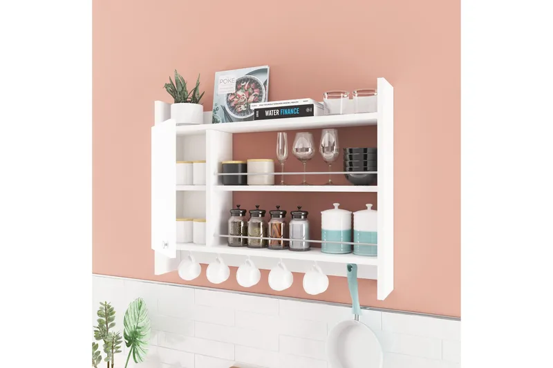 Nivillac Krydderhylle 85x15 cm - Hvit - Oppbevaring - Hyller - Oppbevaringshylle - Krydderhylle & krydderstativ