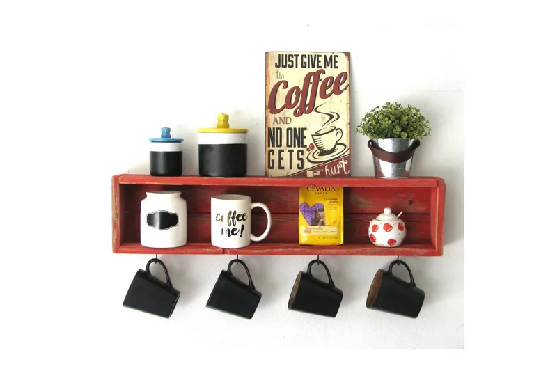 Raniye Krydderhylle 70x10 cm - Rød - Oppbevaring - Hyller - Oppbevaringshylle - Krydderhylle & krydderstativ