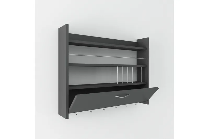 Rovdane Krydderhylle 85x15 cm - Antrasitt - Oppbevaring - Hyller - Oppbevaringshylle - Krydderhylle & krydderstativ