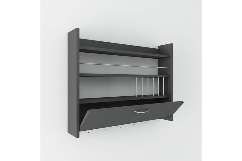 Rovdane Krydderhylle 85x15 cm - Antrasitt - Oppbevaring - Hyller - Oppbevaringshylle - Krydderhylle & krydderstativ