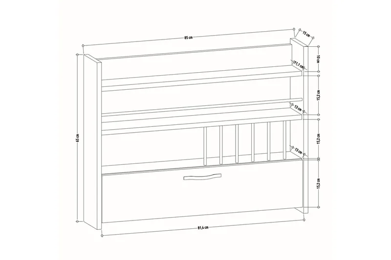 Rovdane Krydderhylle 85x15 cm - Antrasitt - Oppbevaring - Hyller - Oppbevaringshylle - Krydderhylle & krydderstativ