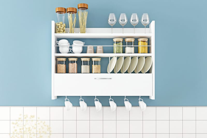 Rovdane Krydderhylle 85x15 cm - Ekstra Hvit - Oppbevaring - Hyller - Oppbevaringshylle - Krydderhylle & krydderstativ