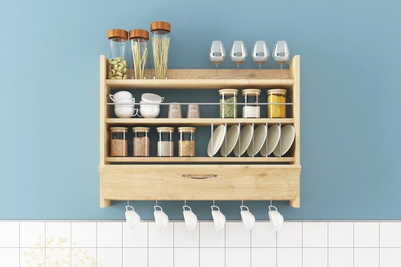 Rovdane Krydderhylle 85x15 cm - tre/natur - Oppbevaring - Hyller - Oppbevaringshylle - Krydderhylle & krydderstativ