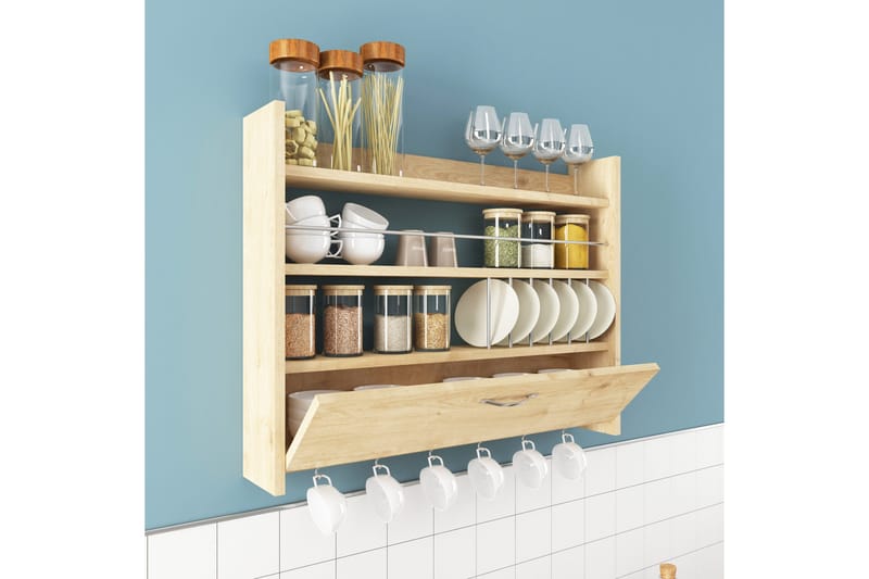 Rovdane Krydderhylle 85x15 cm - tre/natur - Oppbevaring - Hyller - Oppbevaringshylle - Krydderhylle & krydderstativ