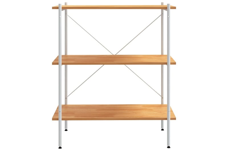 3-etasjers hylleenhet hvit og eik 80x40x92 cm - Hvit - Oppbevaring - Hyller - Oppbevaringshylle - Lagerhylle
