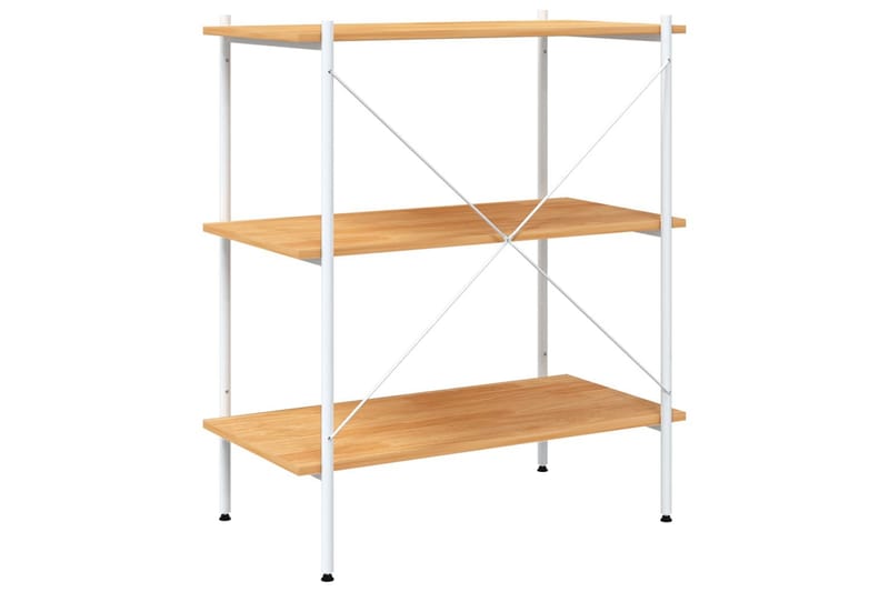 3-etasjers hylleenhet hvit og eik 80x40x92 cm - Hvit - Oppbevaring - Hyller - Oppbevaringshylle - Lagerhylle