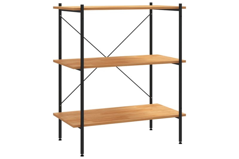 3-etasjers hylleenhet svart og eik 80x40x92 cm - Svart - Oppbevaring - Hyller - Oppbevaringshylle - Lagerhylle