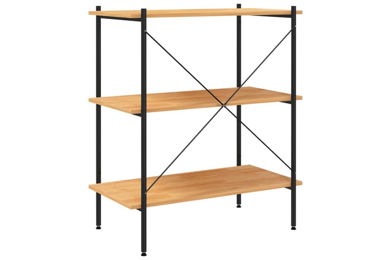 3-etasjers hylleenhet svart og eik 80x40x92 cm - Svart - Oppbevaring - Hyller - Oppbevaringshylle - Lagerhylle