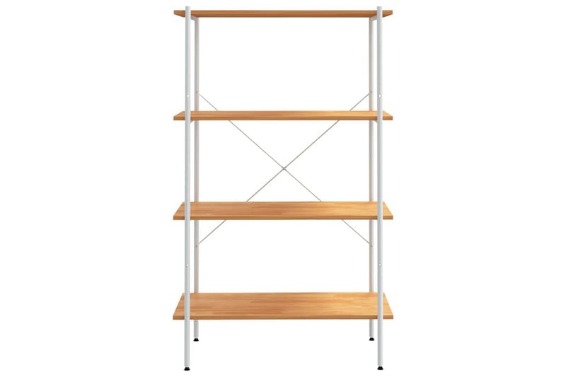4-etasjers hylleenhet hvit og eik 80x40x130 cm - Hvit - Oppbevaring - Hyller - Oppbevaringshylle - Lagerhylle