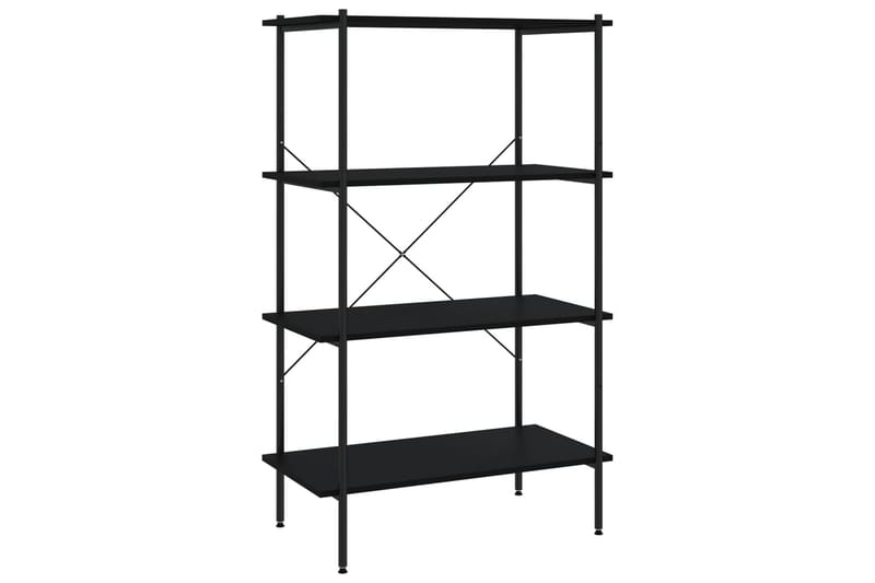 4-etasjers hylleenhet svart 80x40x130 cm - Svart - Oppbevaring - Hyller - Oppbevaringshylle - Lagerhylle