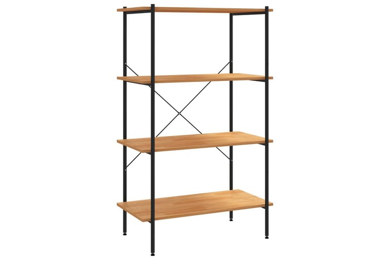 4-etasjers hylleenhet svart og eik 80x40x130 cm - Svart - Oppbevaring - Hyller - Oppbevaringshylle - Lagerhylle