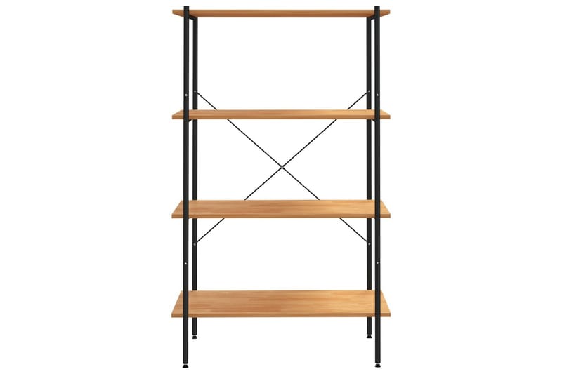 4-etasjers hylleenhet svart og eik 80x40x130 cm - Svart - Oppbevaring - Hyller - Oppbevaringshylle - Lagerhylle