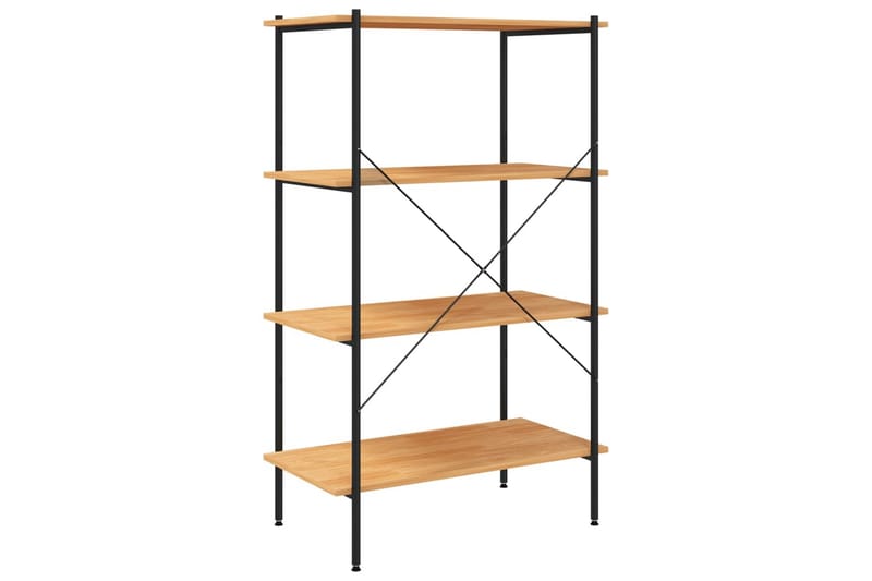 4-etasjers hylleenhet svart og eik 80x40x130 cm - Svart - Oppbevaring - Hyller - Oppbevaringshylle - Lagerhylle