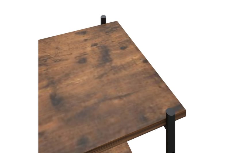 4-etasjers hylleenhet svart og mørkt tre 80x40x130 cm - Svart - Oppbevaring - Hyller - Oppbevaringshylle - Lagerhylle