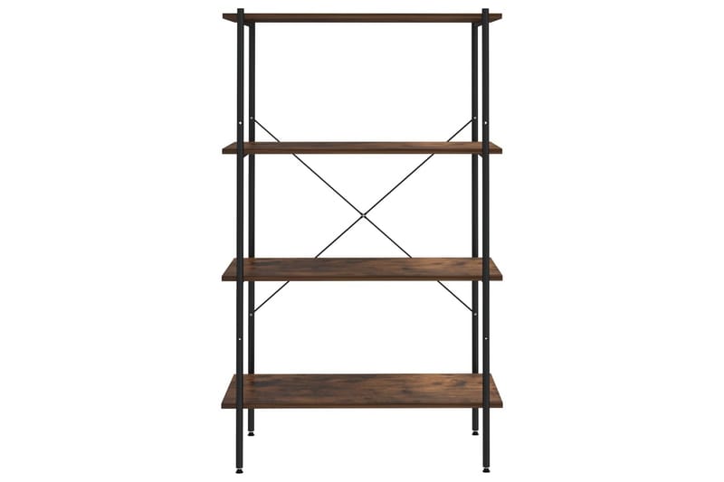 4-etasjers hylleenhet svart og mørkt tre 80x40x130 cm - Svart - Oppbevaring - Hyller - Oppbevaringshylle - Lagerhylle