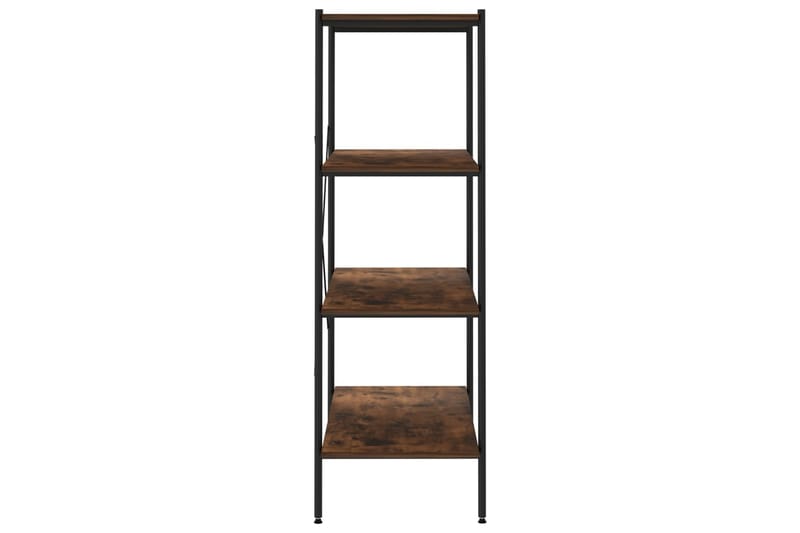 4-etasjers hylleenhet svart og mørkt tre 80x40x130 cm - Svart - Oppbevaring - Hyller - Oppbevaringshylle - Lagerhylle