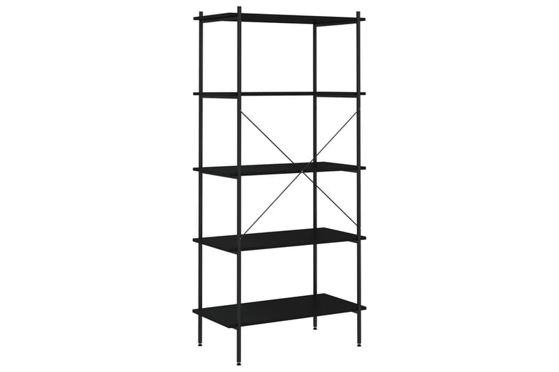 5-etasjers hylleenhet svart 80x40x163 cm - Svart - Oppbevaring - Hyller - Oppbevaringshylle - Lagerhylle
