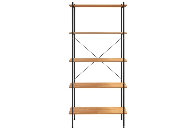 5-etasjers hylleenhet svart og eik 80x40x163 cm - Svart - Oppbevaring - Hyller - Oppbevaringshylle - Lagerhylle