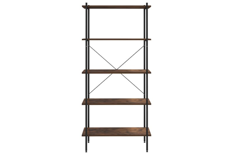 5-etasjers hylleenhet svart og mørkt tre 80x40x163 cm - Svart - Oppbevaring - Hyller - Oppbevaringshylle - Lagerhylle