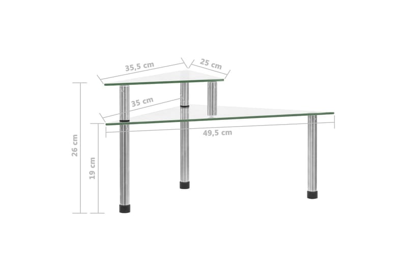 Kjøkkenhylle gjennomsiktig 49,5x35x19 cm herdet glass - Oppbevaring - Hyller - Oppbevaringshylle - Lagerhylle