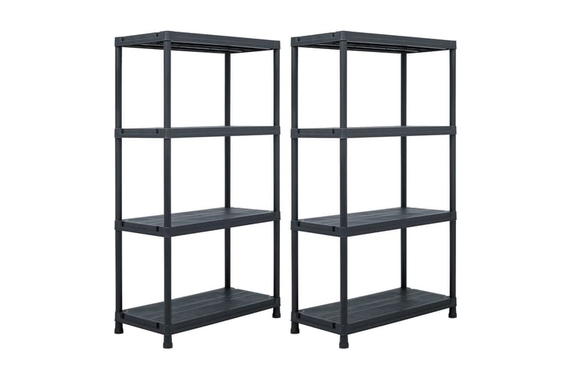 Oppbevaringshylle 2 stk svart 60x30x138 cm plast - Oppbevaring - Hyller - Oppbevaringshylle - Lagerhylle