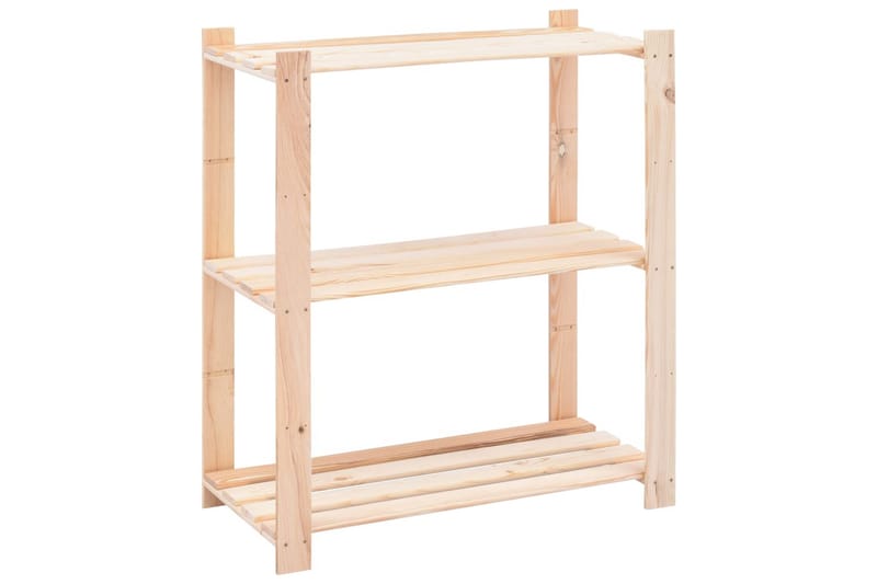 Oppbevaringshylle 3 etasjer 80x38x90 cm heltre furu 150 kg - Beige - Oppbevaring - Hyller - Oppbevaringshylle - Lagerhylle