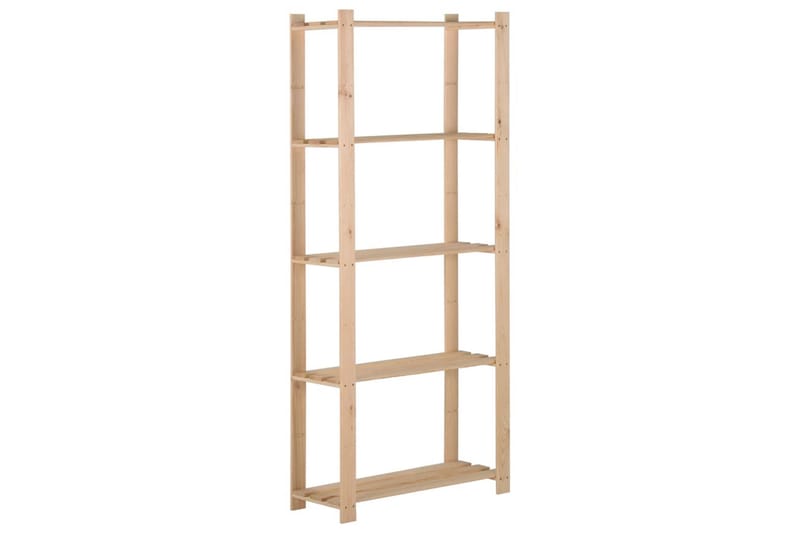 Oppbevaringshylle 5 etasjer 80x28,5x170 cm heltre furu - Brun - Oppbevaring - Hyller - Oppbevaringshylle - Lagerhylle