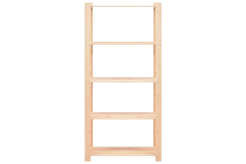 Oppbevaringshylle 5 etasjer 80x38x170 cm heltre furu 250 kg - Beige - Oppbevaring - Hyller - Oppbevaringshylle - Lagerhylle