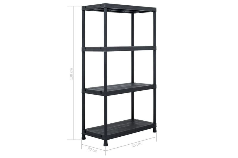 Oppbevaringshylle 5 stk svart 60x30x138 cm plast - Oppbevaring - Hyller - Oppbevaringshylle - Lagerhylle