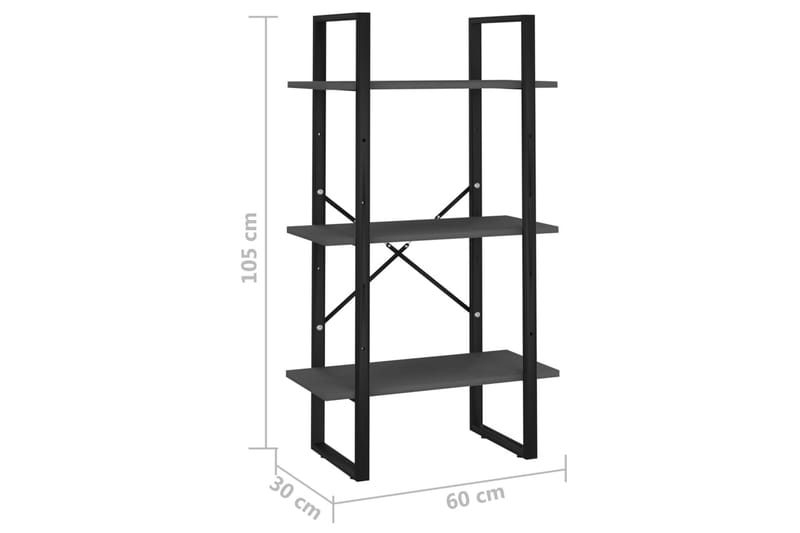 Oppbevaringshylle grå 60x30x105 cm sponplate - Grå - Oppbevaring - Hyller - Oppbevaringshylle - Lagerhylle