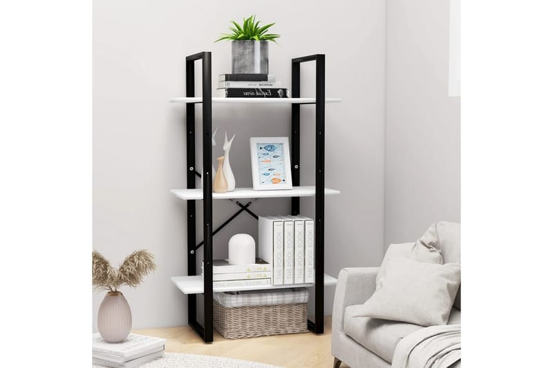 Oppbevaringshylle hvit 60x30x105 cm sponplate og metall - Hvit - Oppbevaring - Hyller - Oppbevaringshylle - Lagerhylle