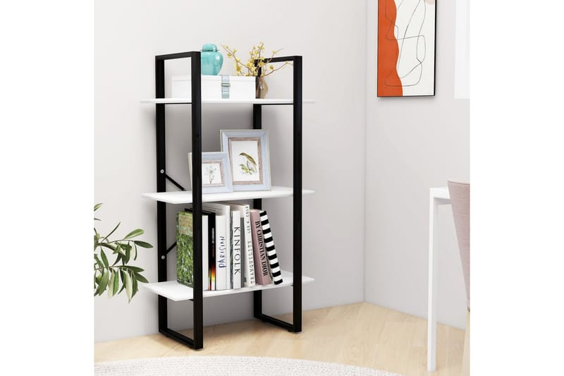 Oppbevaringshylle hvit 60x30x105 cm sponplate og metall - Hvit - Oppbevaring - Hyller - Oppbevaringshylle - Lagerhylle