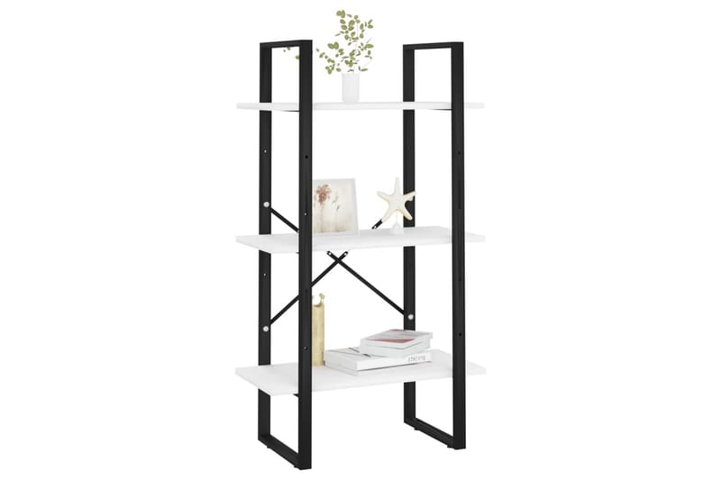 Oppbevaringshylle hvit 60x30x105 cm sponplate og metall - Hvit - Oppbevaring - Hyller - Oppbevaringshylle - Lagerhylle