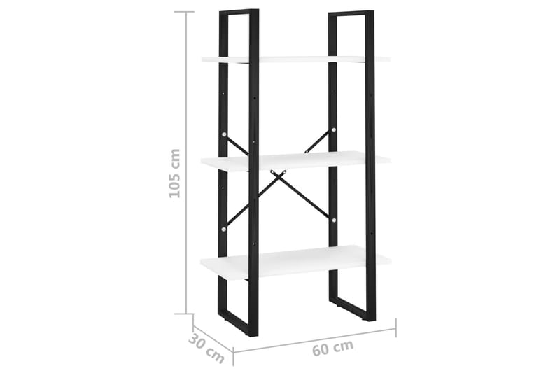 Oppbevaringshylle hvit 60x30x105 cm sponplate og metall - Hvit - Oppbevaring - Hyller - Oppbevaringshylle - Lagerhylle