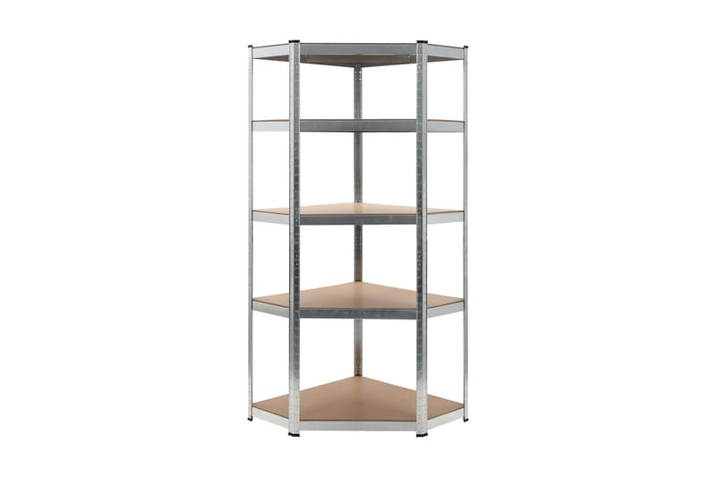 Oppbevaringshylle sølv 75x75x180 cm stål og MDF - Oppbevaring - Hyller - Oppbevaringshylle - Lagerhylle