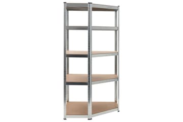Oppbevaringshylle sølv 90x90x180 cm stål og MDF - Oppbevaring - Hyller - Oppbevaringshylle - Lagerhylle