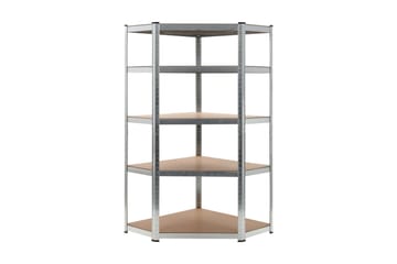 Oppbevaringshylle sølv 90x90x180 cm stål og MDF - Oppbevaring - Hyller - Oppbevaringshylle - Lagerhylle