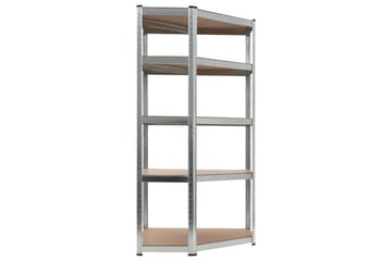 Oppbevaringshylle sølv 90x90x180 cm stål og MDF - Oppbevaring - Hyller - Oppbevaringshylle - Lagerhylle