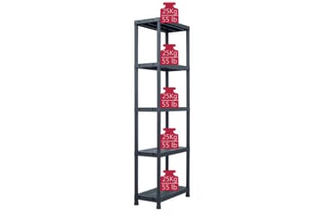 Oppbevaringshylle svart 125 kg 60x30x180 cm plast - Oppbevaring - Hyller - Oppbevaringshylle - Lagerhylle