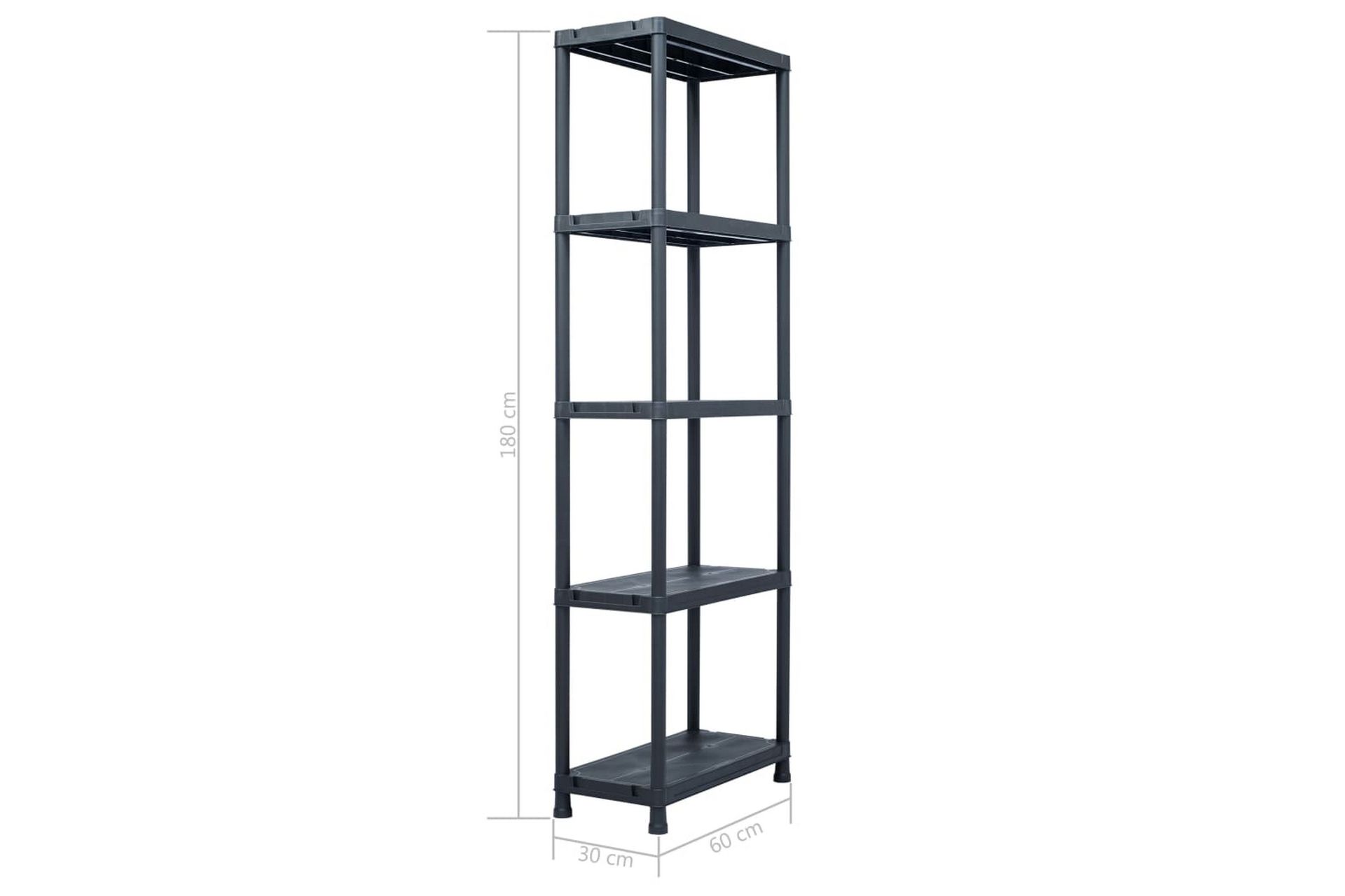 Oppbevaringshylle svart 125 kg 60x30x180 cm plast - Oppbevaring - Hyller - Oppbevaringshylle - Lagerhylle