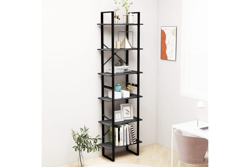 Oppbevaringshyller 2 stk grå 60x30x210 cm heltre furu - Grå - Oppbevaring - Hyller - Oppbevaringshylle - Lagerhylle