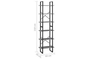 Oppbevaringshyller 2 stk grå 60x30x210 cm heltre furu - Grå - Oppbevaring - Hyller - Oppbevaringshylle - Lagerhylle