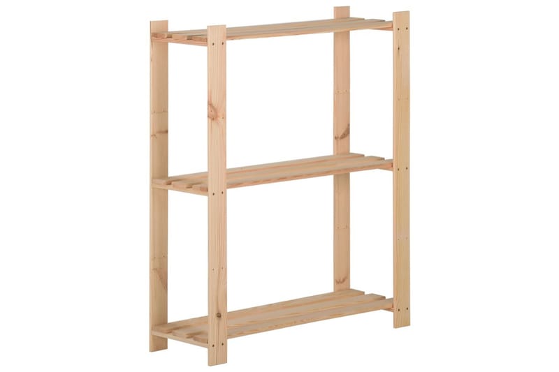 Oppbevaringshylle 3 etasjer 60x28,5x90 cm heltre furu - Brun - Oppbevaring - Hyller - Oppbevaringshylle - Lagerhylle